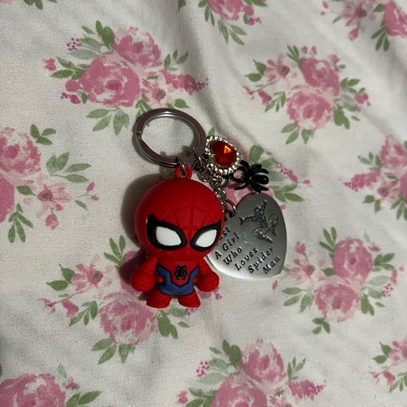 spiderman Accessories - Red Spider-Man Keychain with Charms